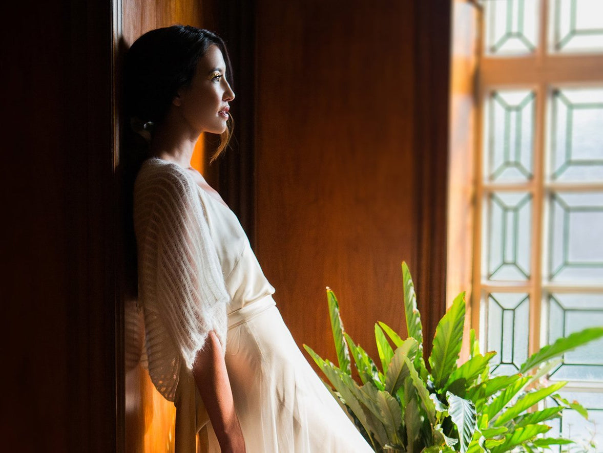 Kelly Spence bridal knitwear - perfect stylish cover-ups for a chic modern wedding - Sabina Motasem