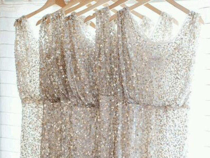 Sequin bridesmaid dresses - Sabina Motasem