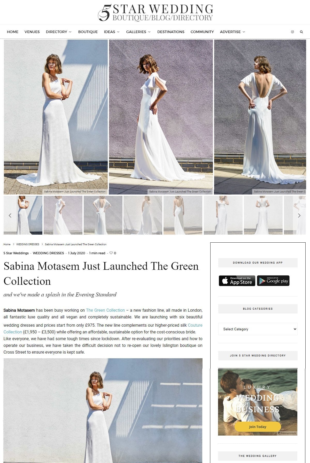 5-star Wedding Directory - Sabina Motasem Just Launched The Green Collection - Sabina Motasem