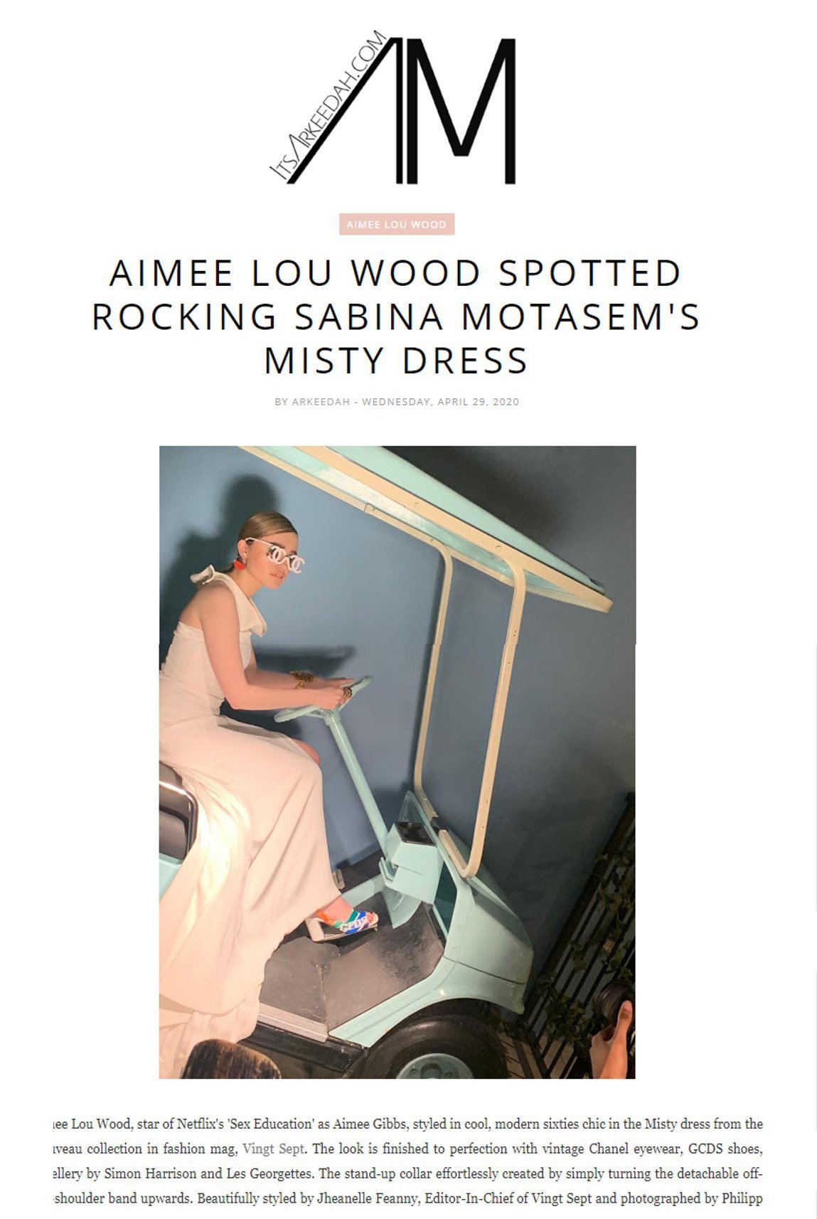 Aimee Lou Wood spotted rocking the Misty Dress - Sabina Motasem