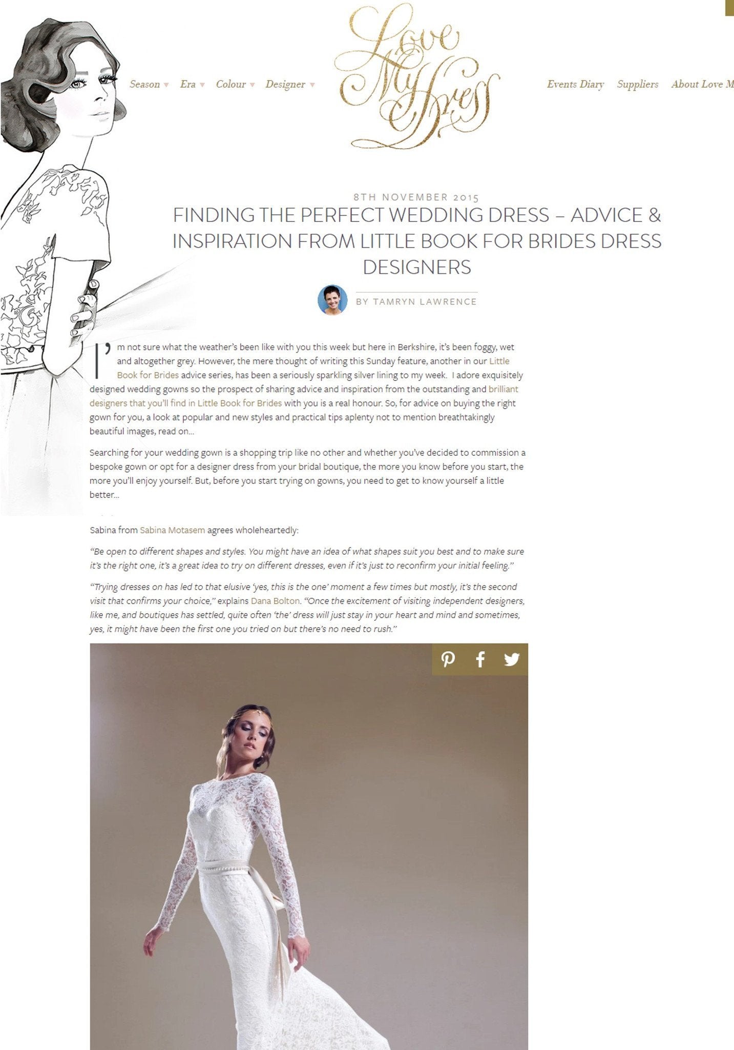 Love My Dress: Finding the perfect wedding dress – advice & inspiration - Sabina Motasem