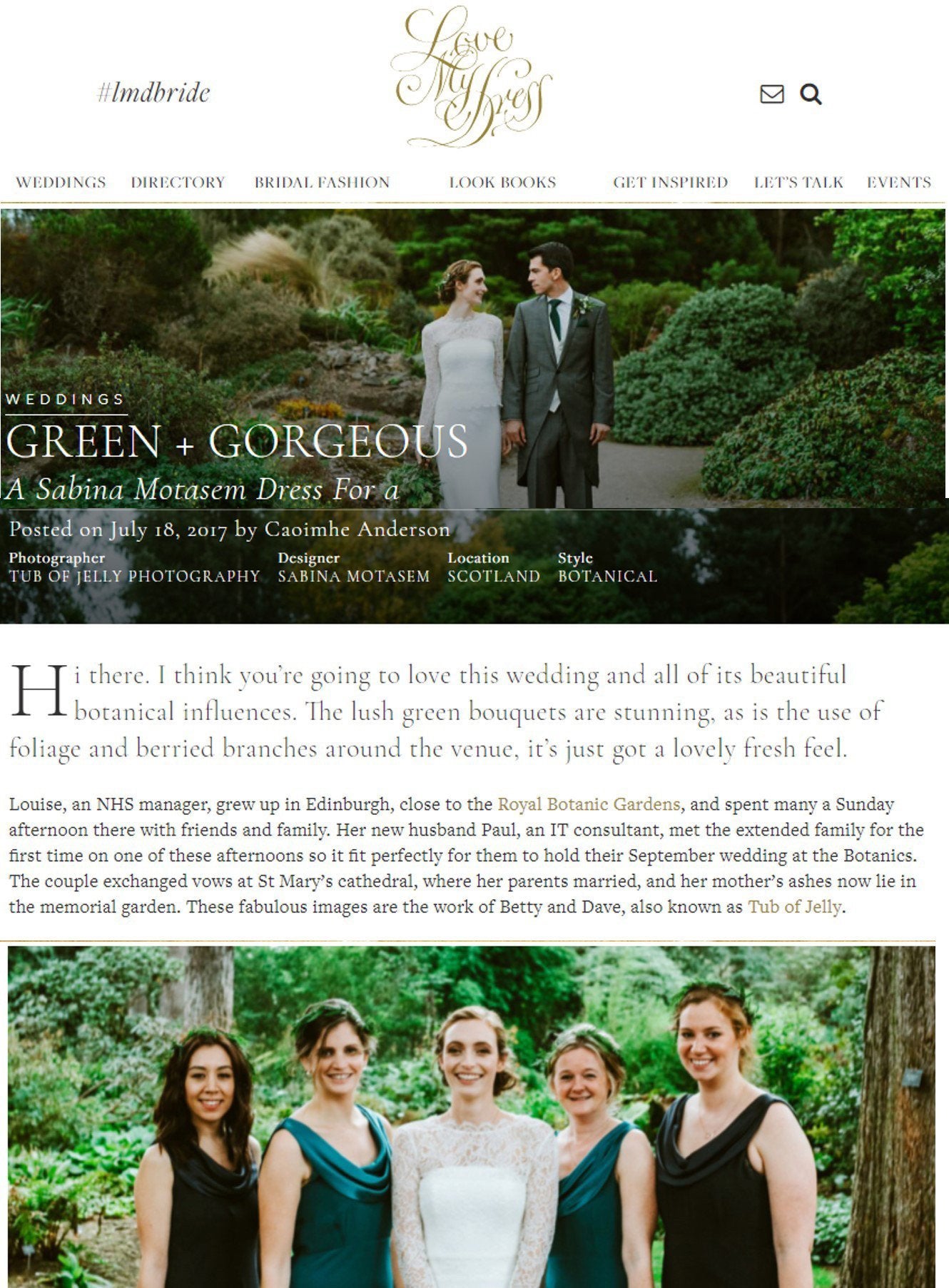 Love My Dress: Green & Gorgeous, Real life Sabina Motasem Bride - Sabina Motasem