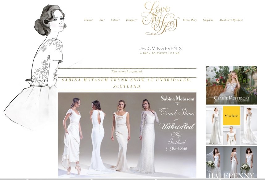 Love My Dress - Sabina Motasem Trunk Show Ayr - Sabina Motasem