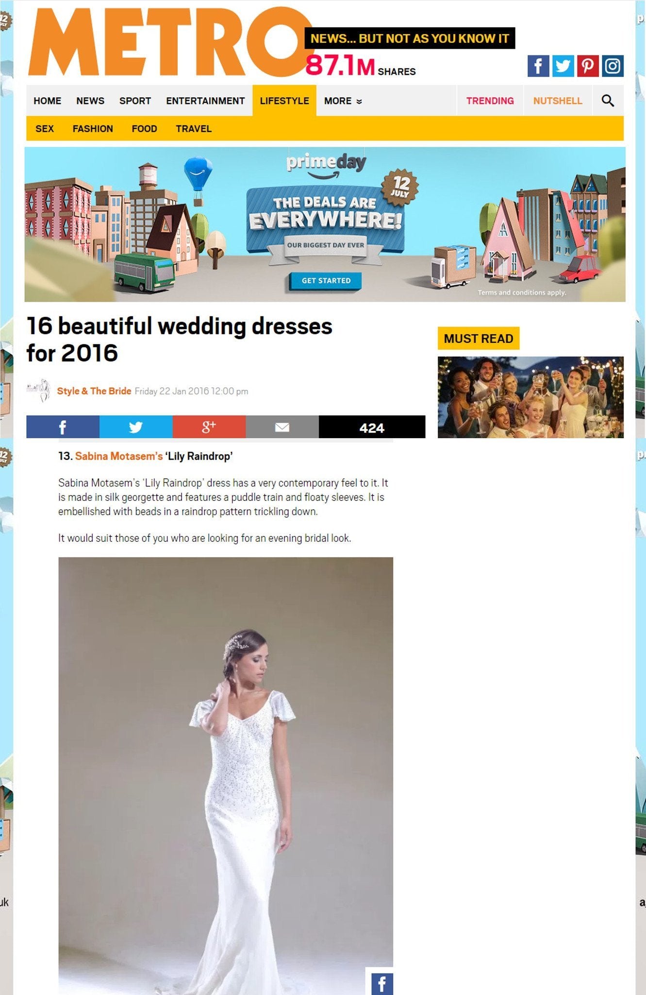 Metro 'Style & The Bride' blog - Sabina Motasem