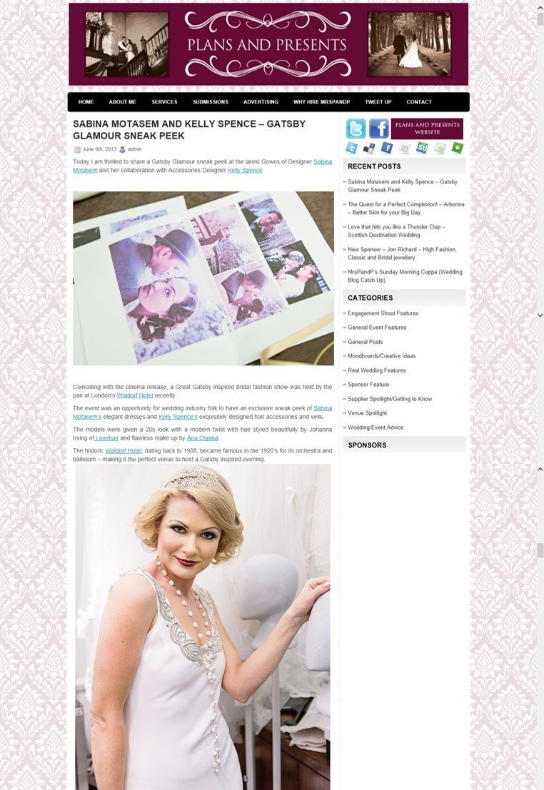 Plans and Presents blog - Sabina Motasem