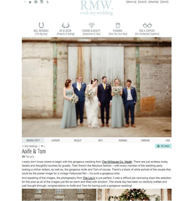 Real bride: Aoife's Hollywood inspired wedding on Rock My Wedding - Sabina Motasem