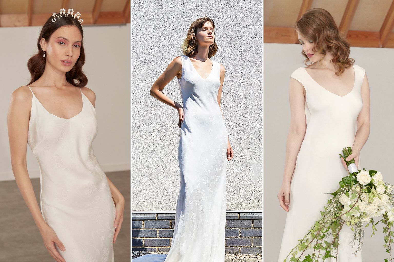 Stylish necklaces to complement V-neck wedding dresses - Sabina Motasem