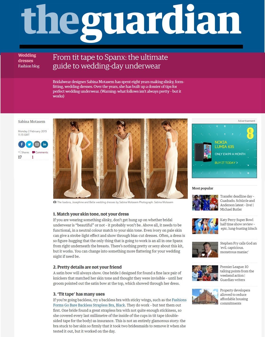 The ultimate guide to wedding-day underwear - Sabina Motasem