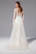 Lucille tulle over-skirt with Misty lace bodice over Elsa - Sabina Motasem