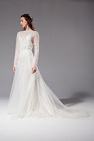 Lucille tulle over-skirt with Misty lace bodice over Elsa - Sabina Motasem