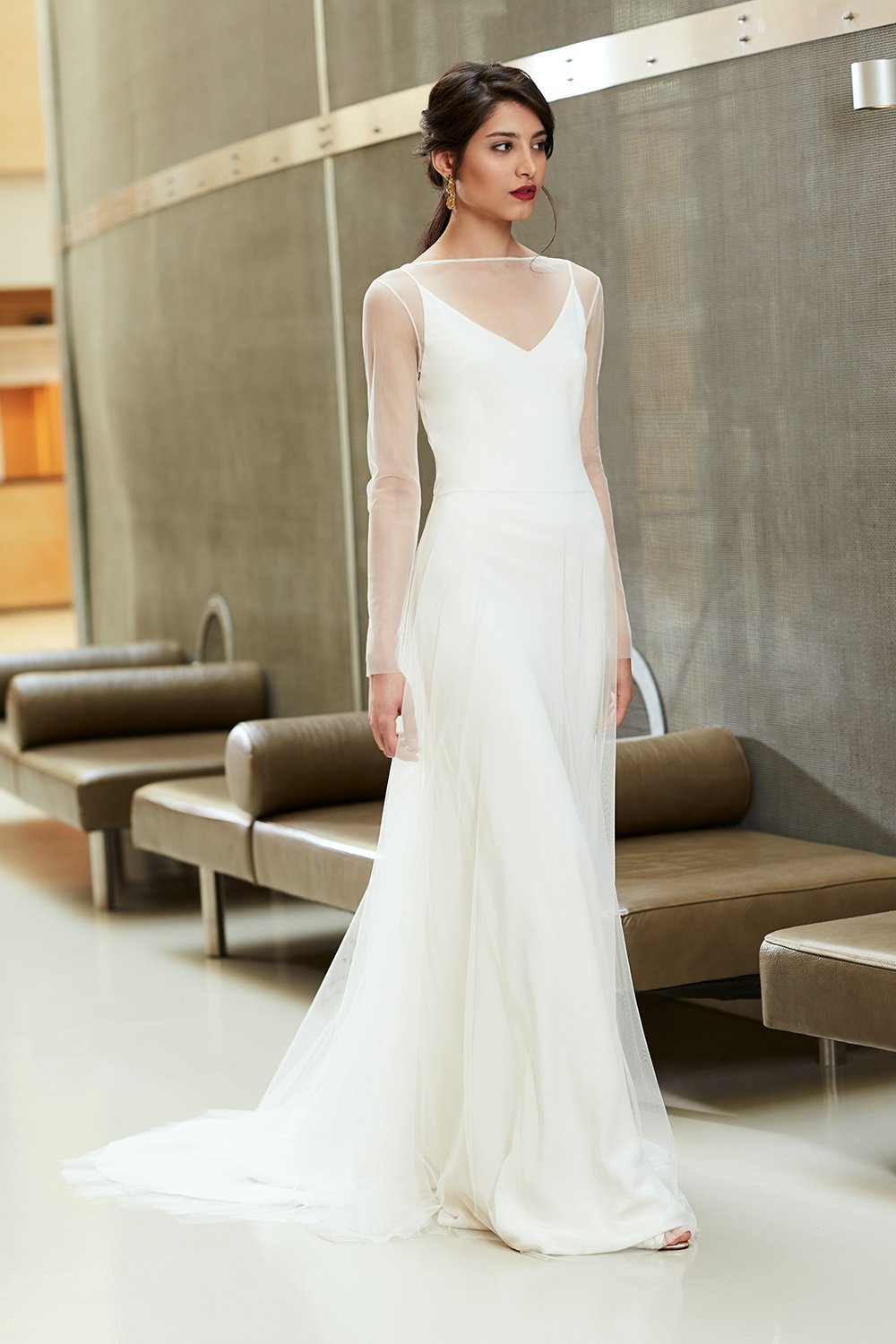 Olive Tulle Dress - Sabina Motasem